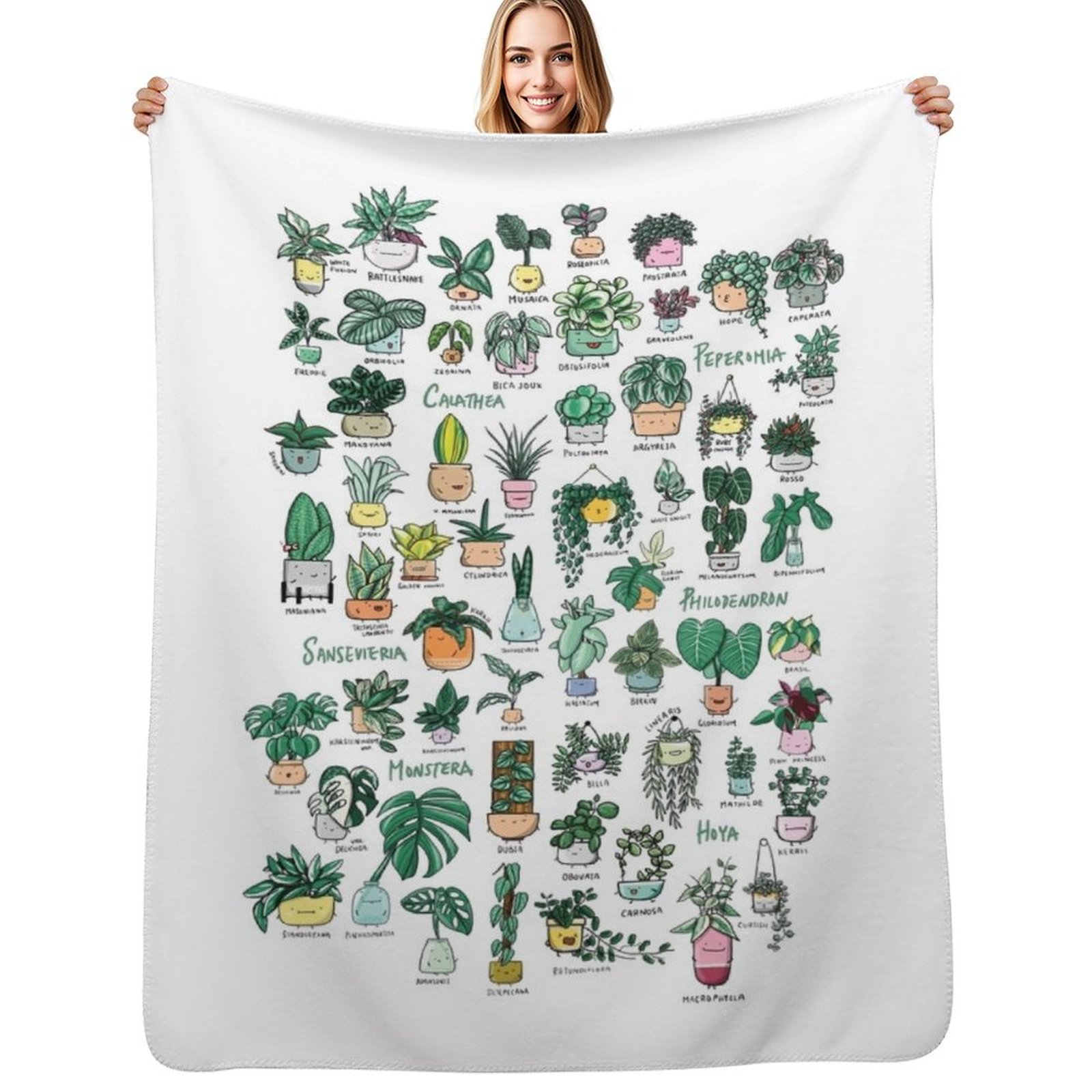 Fleece Sleep Bag - ผ้าห่มลายตระกูลพืช ผ้าห่มตกแต่ง ผ้าห่มสำหรับโซฟา ถุงนอนขนนุ่ม ผ้าห่มบางสำหรับใช้งานเดี่ยว