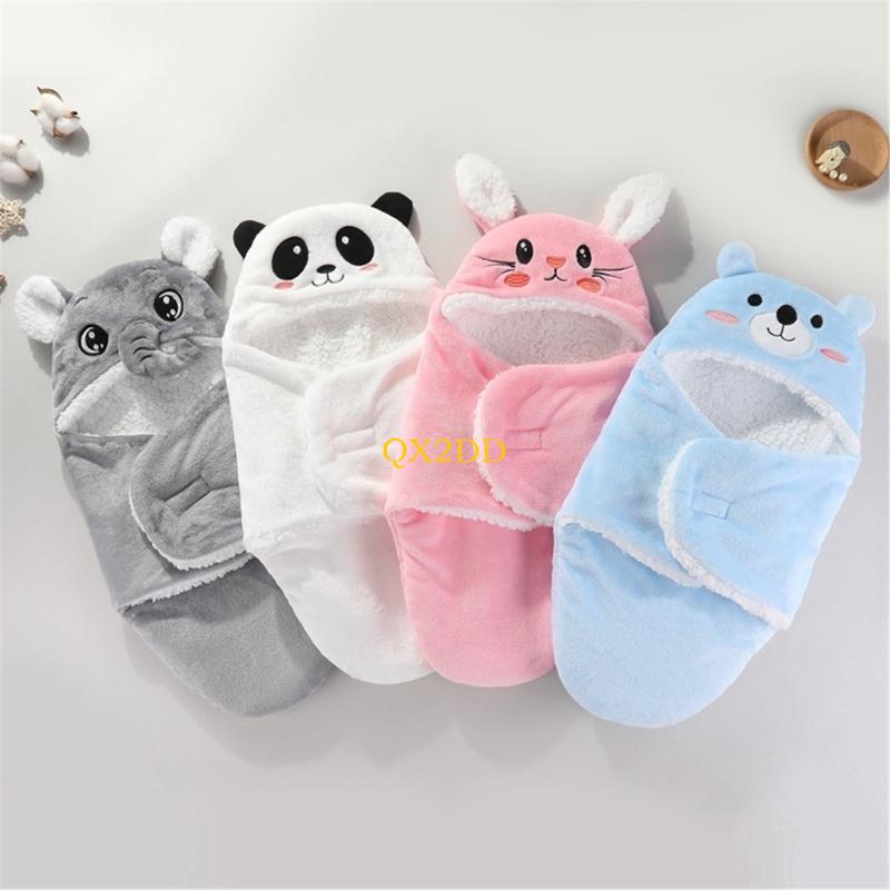 Fleece Sleep Bag - QX2D ทารกแรกเกิดห่อผ้าห่มฤดูใบไม้ร่วงฤดูหนาว Swaddles ผ้าเช็ดตัวการ์ตูนถุงนอนนุ่มอุ่นห้องจัดส่งรับผ้าห่ม
