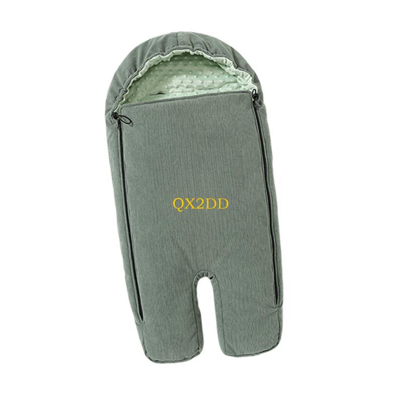 Fleece Sleep Bag - QX2D Corduroy และขนแกะฉนวนรถเข็นเด็กทารกถุงนอน Triple Layer ป้องกันฝนเย็นและลม