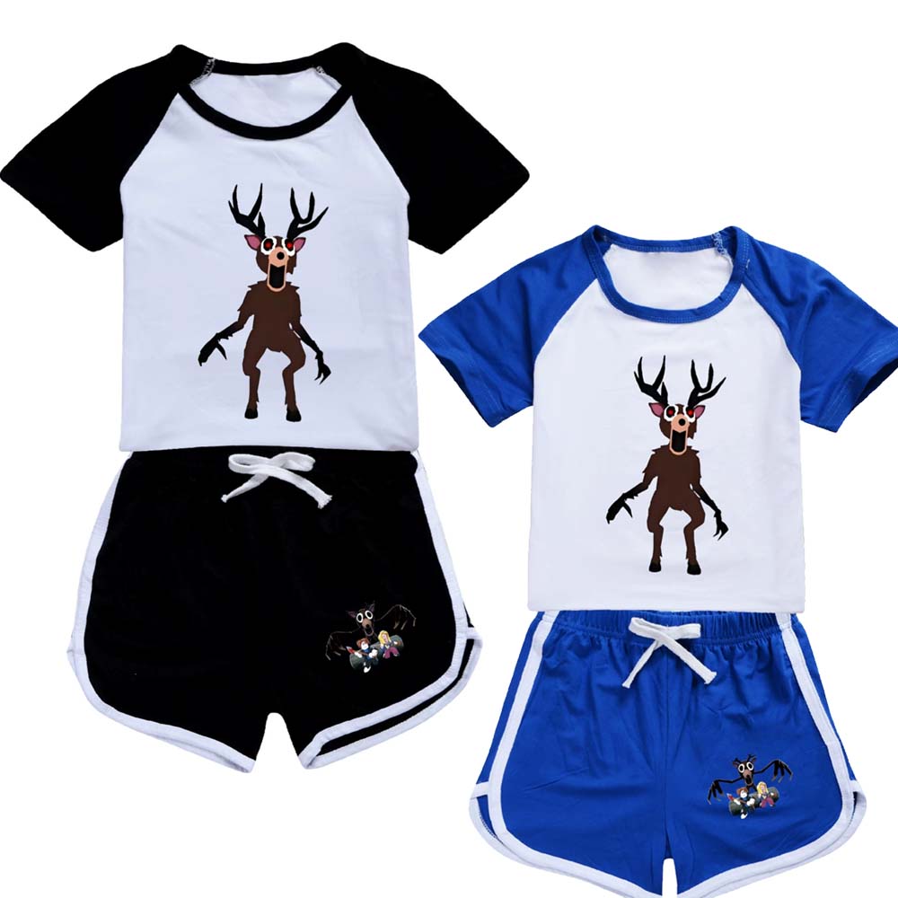Baby Clothing Unit - ชุดนอนเด็ก 99 คืนในป่า ลายกวาง ชุดนอนฤดูร้อน เสื้อยืดแขนสั้น