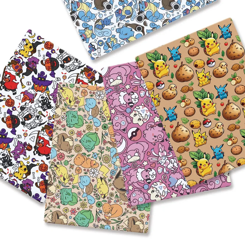 Baby Clothing Quilt - Pokemon การ์ตูน Fabric140*50 ซม.Handmade เย็บ Patchwork
