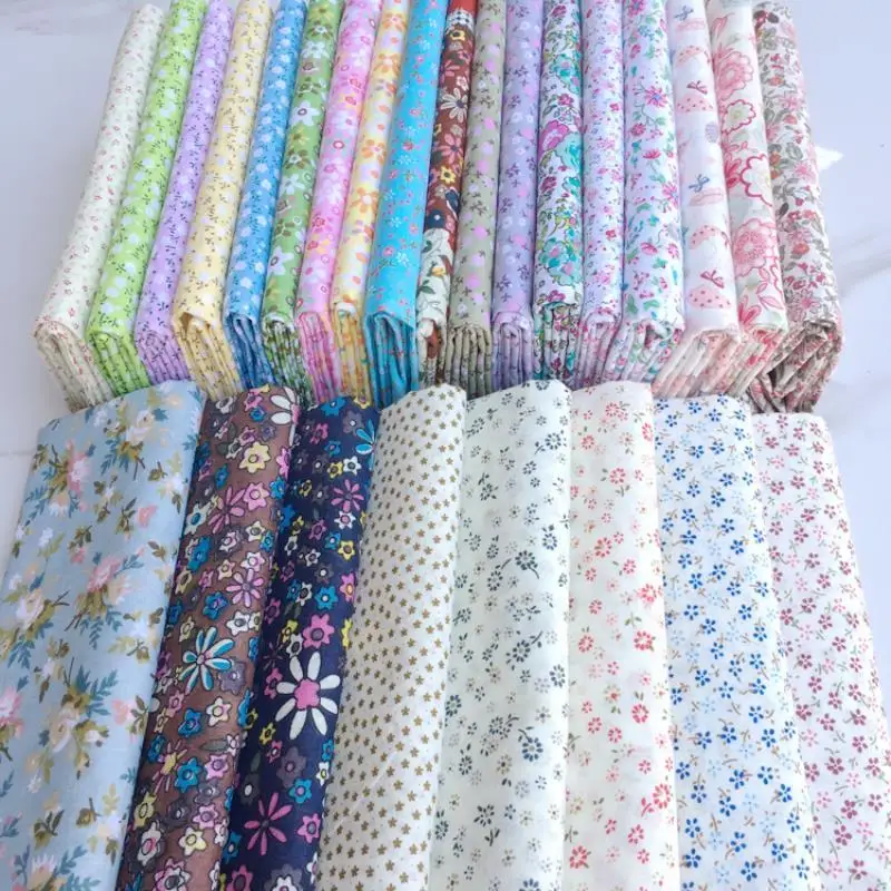 Baby Clothing Quilt - ผ้าฝ้ายแท้ลายดอกไม้สไตล์ชนบทสำหรับเสื้อผ้าเด็ก ชุดเดรส งานเย็บมือ DIY งานควิลท์ และงานฝีมือจากผ้าฝ้ายเนื้อนุ่ม