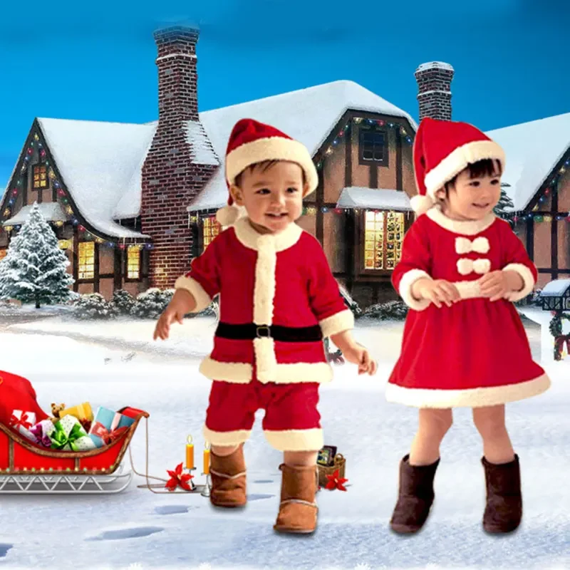Baby Clothing Unit - ชุดแฟนซีซานตาคลอสสำหรับเด็กชาย/เด็กหญิง ชุดคริสต์มาส ชุดปีใหม่ เสื้อผ้าเด็ก ชุดเดรสเด็กเล็ก