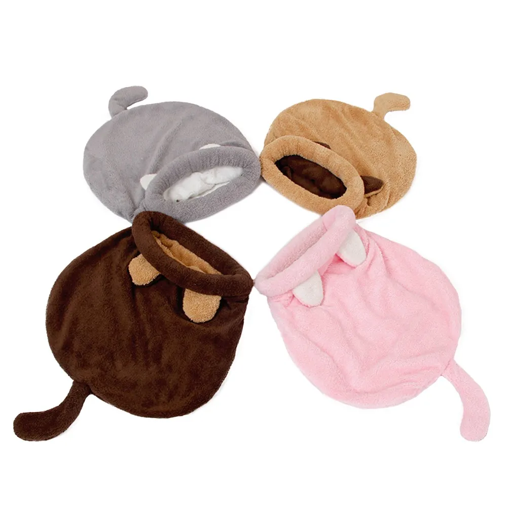 Fleece Sleep Bag - Warm Coral ขนแกะแมวถุงนอนสําหรับลูกสุนัขสุนัขขนาดเล็กสัตว์เลี้ยง Hairless Cat Mat