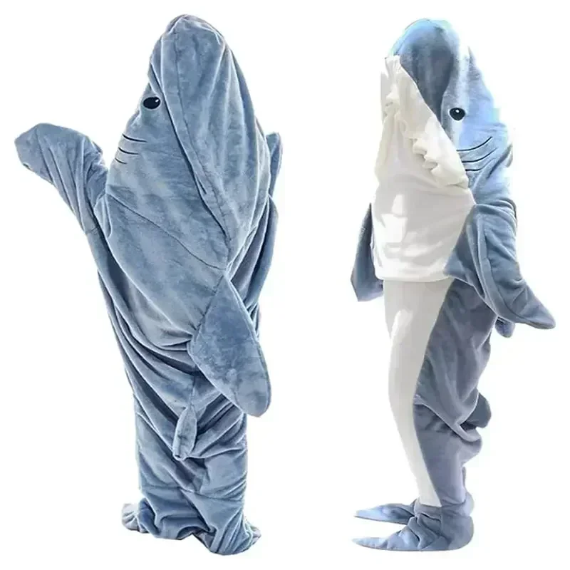 การ์ตูน Shark ผ้าห่ม Hoodie ผู - Fleece Sleep Bag บทวิจารณ์และราคา
