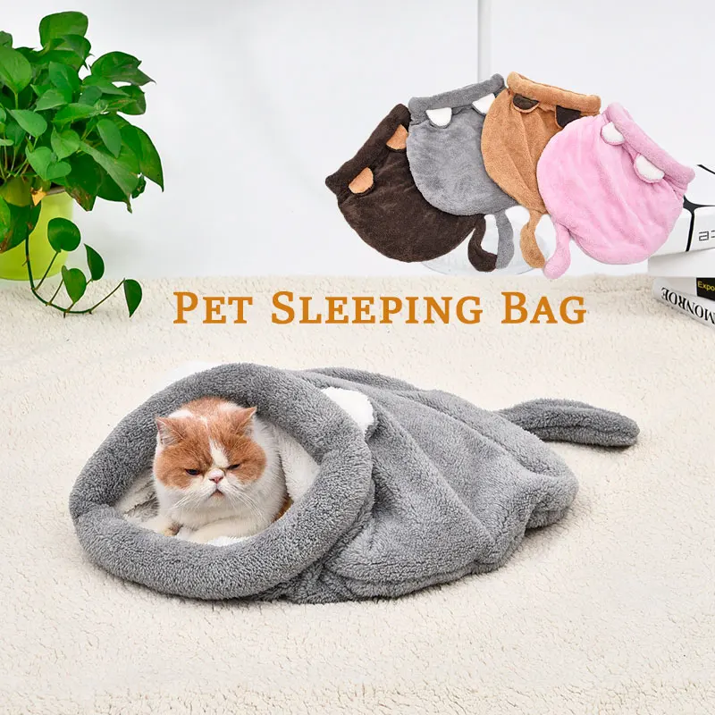 Warm Coral ขนแกะแมวถุงนอนสําหร - Fleece Sleep Bag บทวิจารณ์และราคา